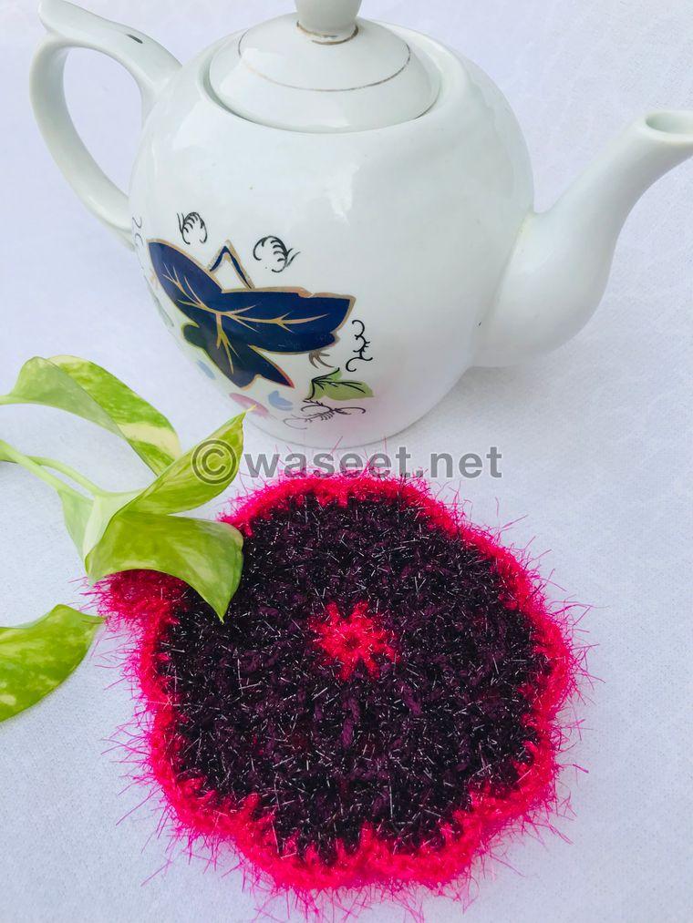crochet handmade pad wash dishes 5
