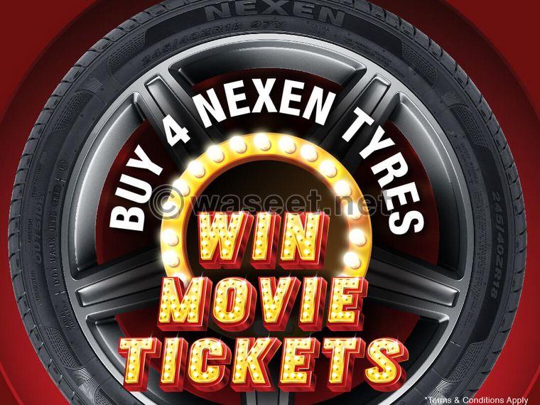 اشترِ أربعة إطارات Nexen واحصل على تذاكر أفلام مجانية  0