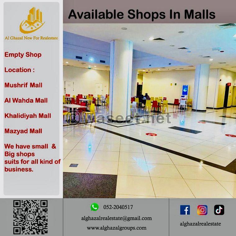 A shop and a kiosk available for rent in the mall 1
