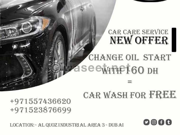 Oil replacement with free car wash  0