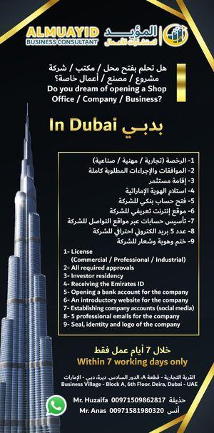 The service of establishing companies and issuing commercial and professional licenses in Dubai