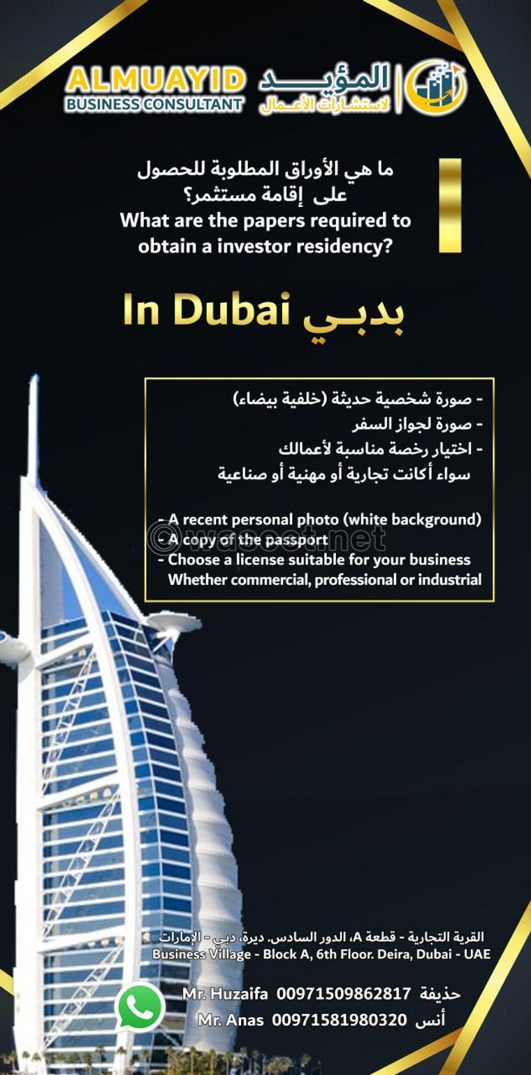 The service of establishing companies and issuing commercial and professional licenses in Dubai 2