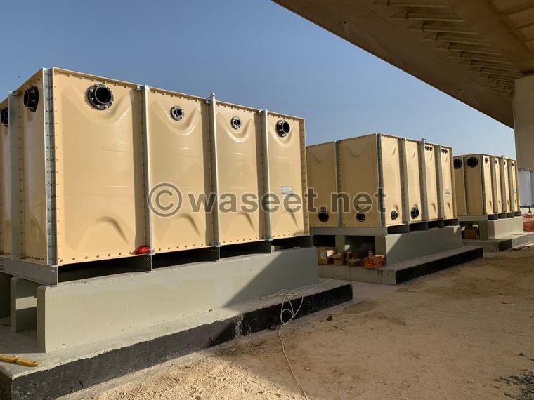 Hot pressing GRP water tanks 4
