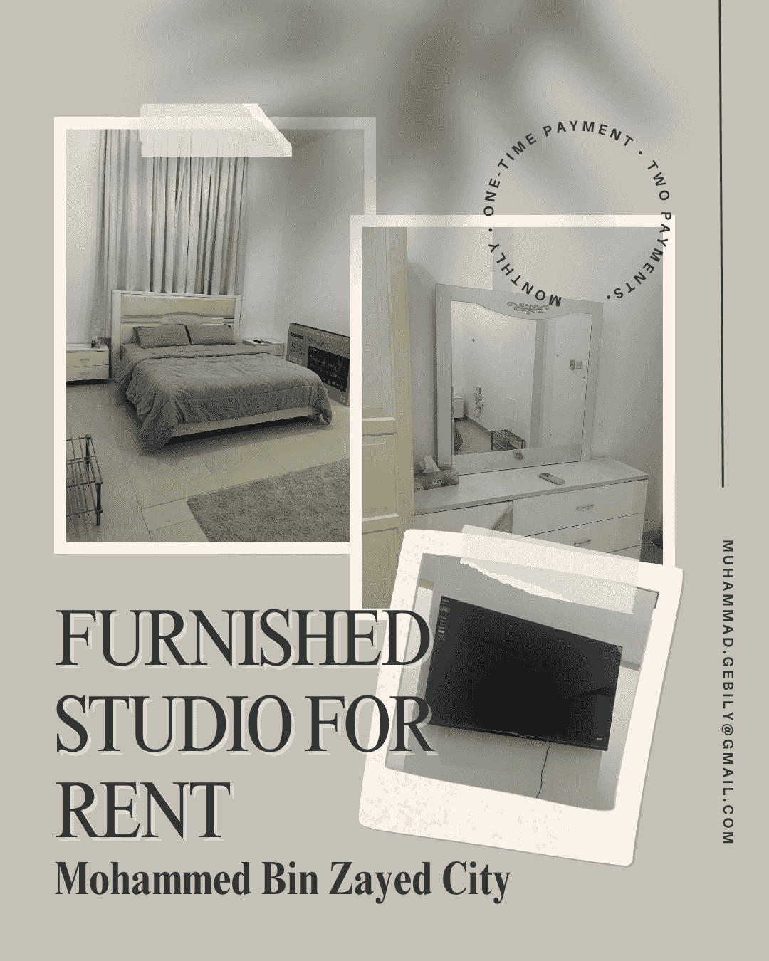 Furnished studio for rent in Mohammed Bin Zayed City Furnished studio for rent in Mohammed Bin Zayed City