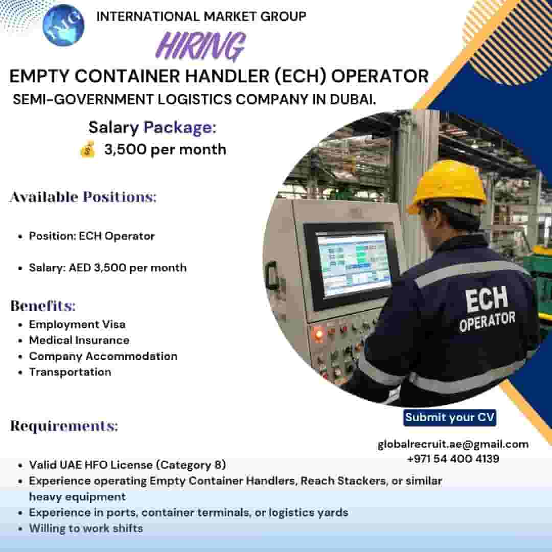 Empty Container Handler (ECH) Operator Empty Container Handler (ECH) Operator