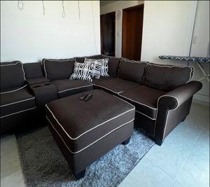 Corner sofa set with ottoman design