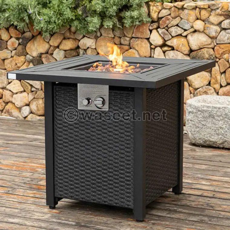 Climate Plus Outdoor Gas Fire Pit Table with accessories 1