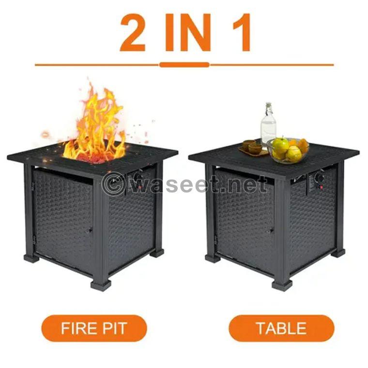 Climate Plus Outdoor Gas Fire Pit Table with accessories 5